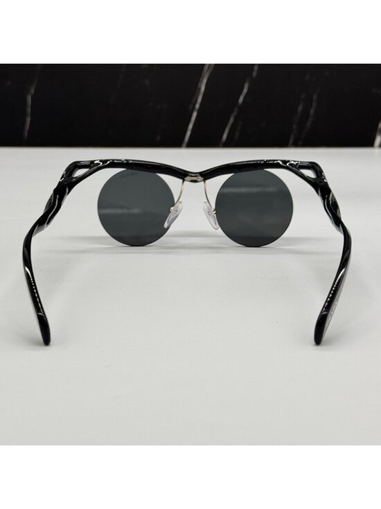 NEW PRADA PRA18S 1AB5S0 SUNGLASSES PR A18S 1AB5S0 ROUND BLACK UNISEX SPR A18S main image 4